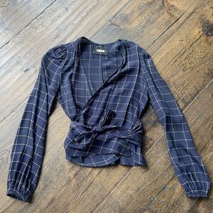 Reformation Long Sleeve Wrap Blouse